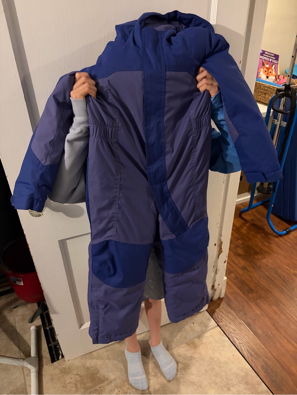 L.L. Bean Two-Tone Blue Kids Insulated Overalls